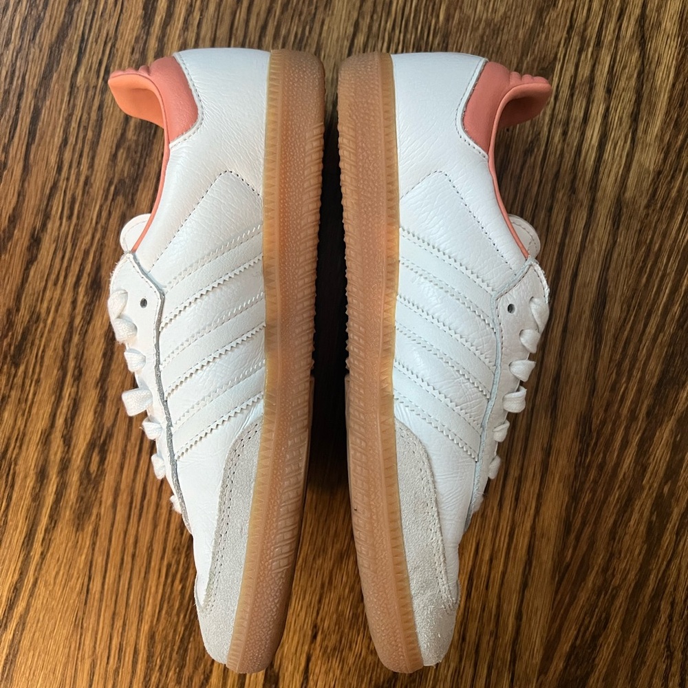 adidas Samba OG Women's Sneakers - White and Coral - Picture 6 of 7